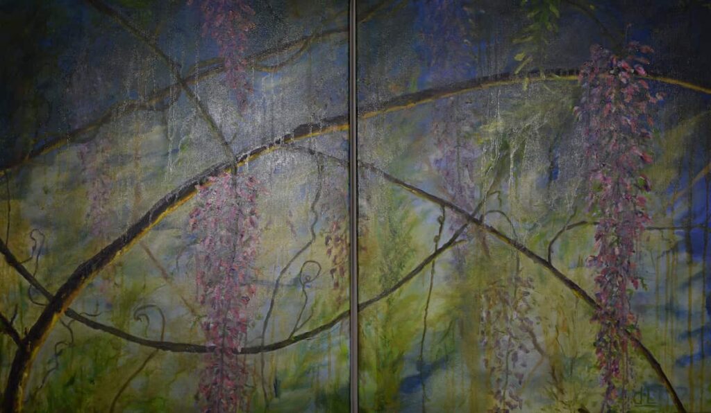 H.F.D Wisteria Diptych 20x24(ea) oil on canvas