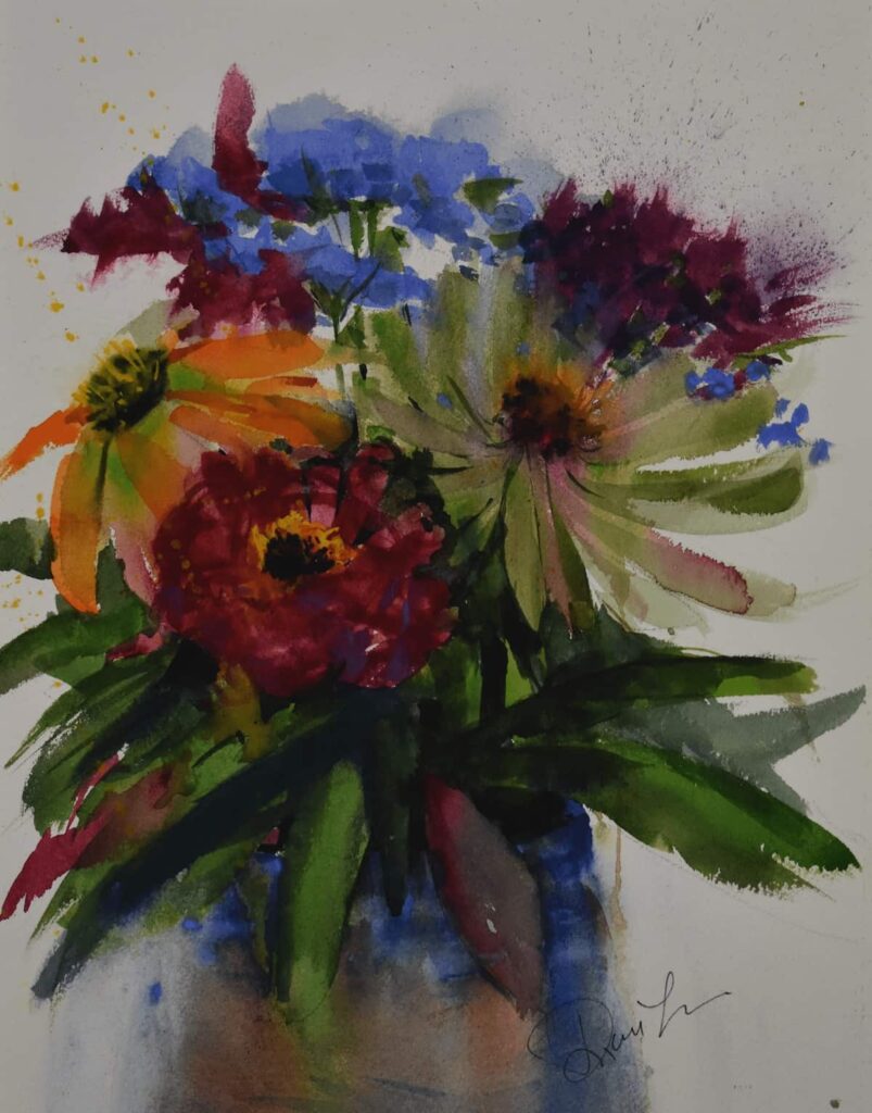Still life Bouquet 11x15 watercolor on paper